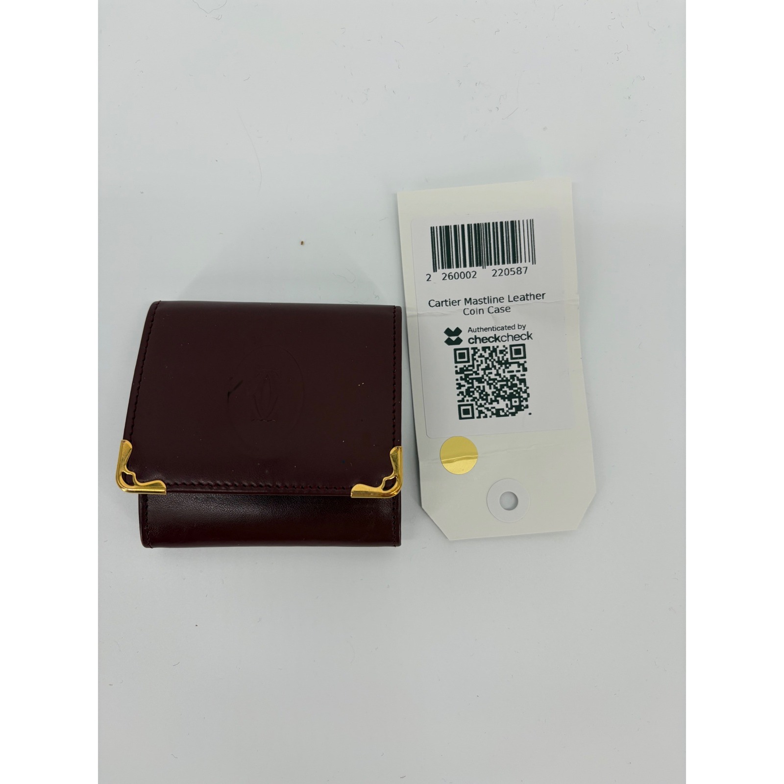 Authentic Vintage Cartier Paris Mastline Burgundy Leather Wallet Made In France